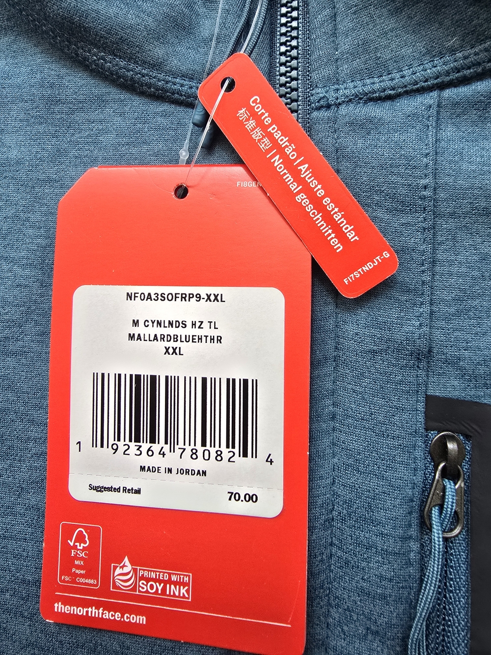 The North Face Canyonlands 1/2 Zip Pullover Men's XXL Mallard Blue Heather NWT - Picture 2 of 4